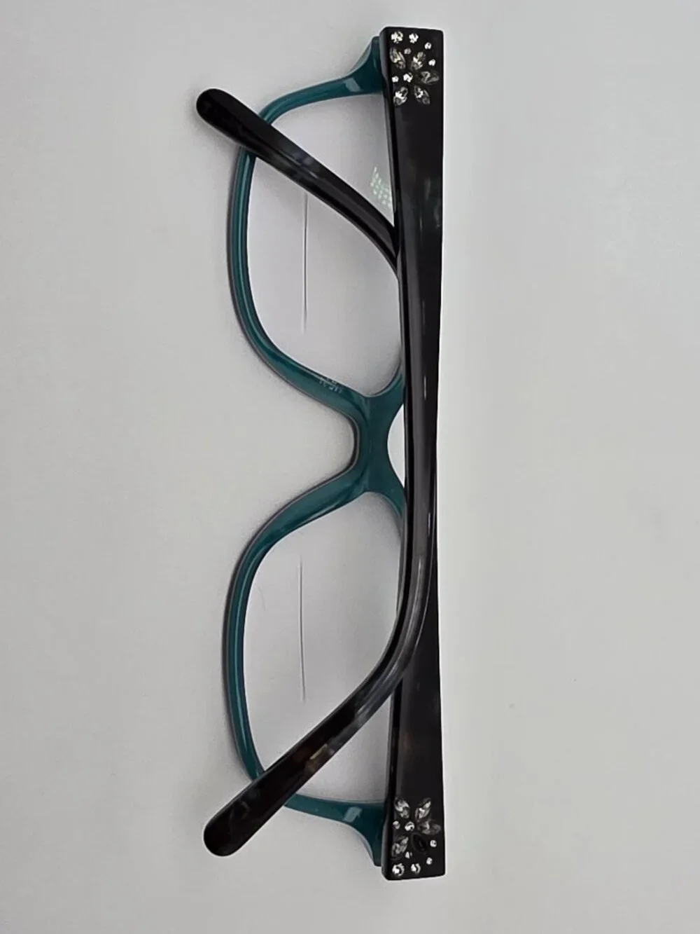 Vera Wang V909 NV Navy Rhinestone Eyeglasses Frame w/ Flexhinge and Case 52mm